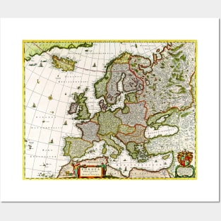 Nicolas Visscher - Europe Map 1660 - Ancient Worlds Posters and Art